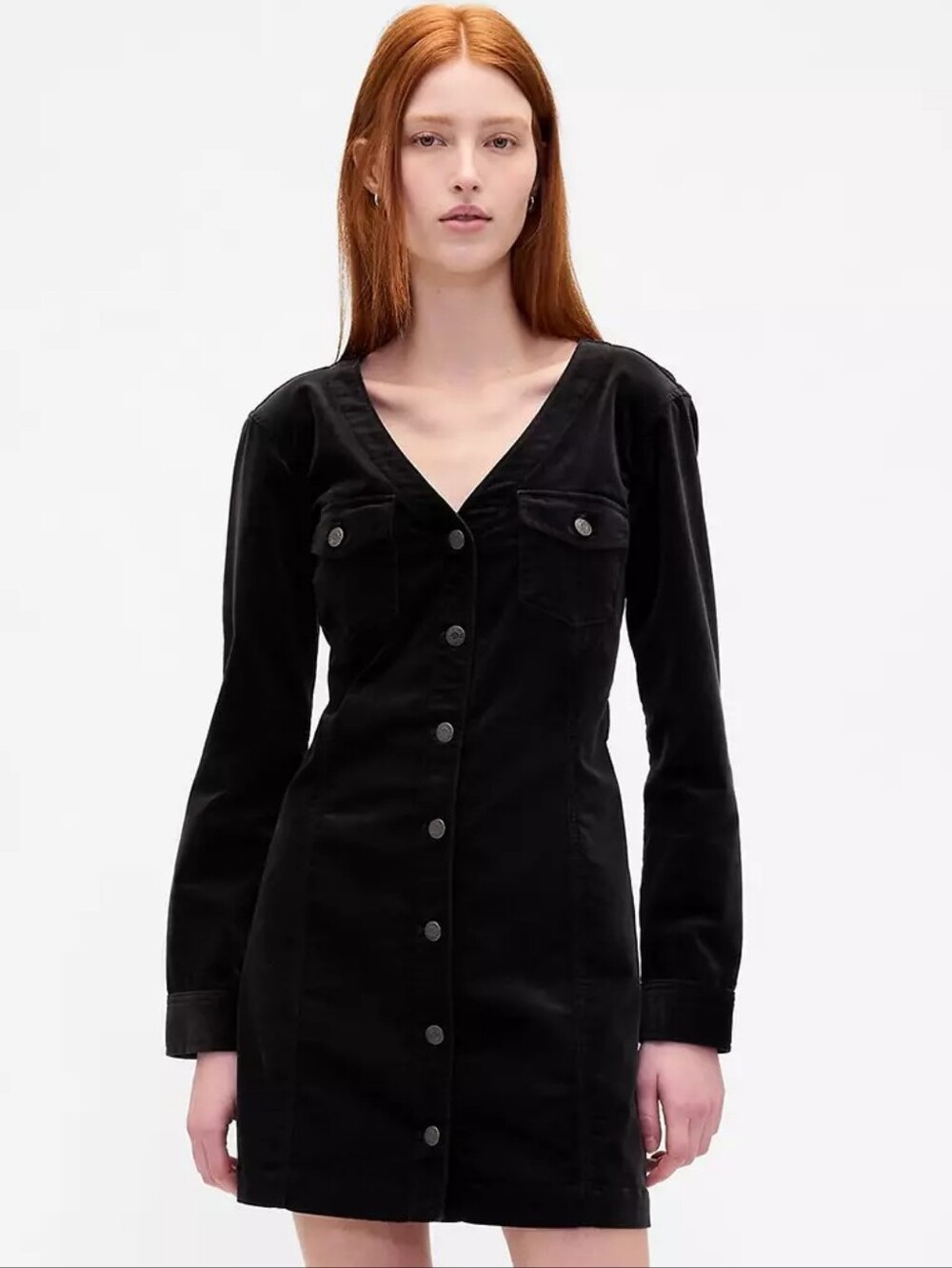 GAP Velvet V-Neck Mini Dress
